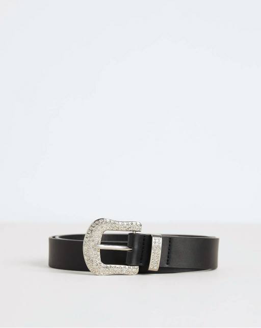 Belt with bejewelled buckle